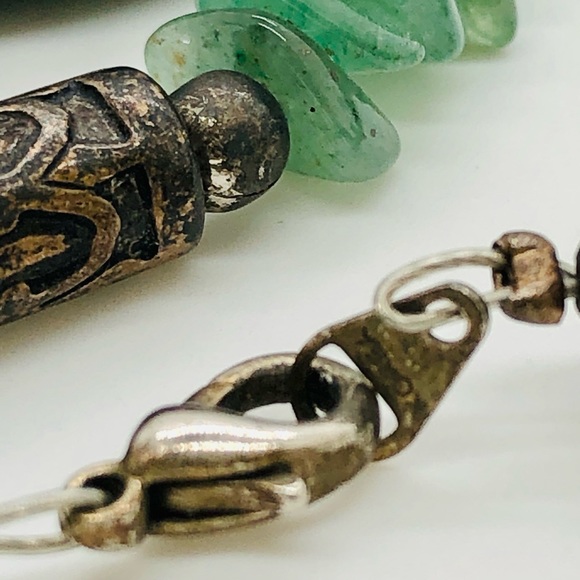 Vintage Southwestern Stone Totem Bear Pendant Necklace - Picture 2 of 8